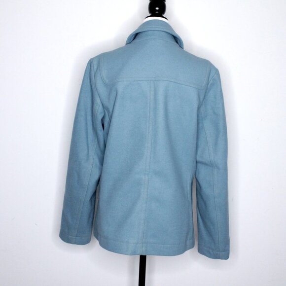 Gap Wool  Blend Toggle Buttons Blue Pea Coat Size M - Picture 3 of 16